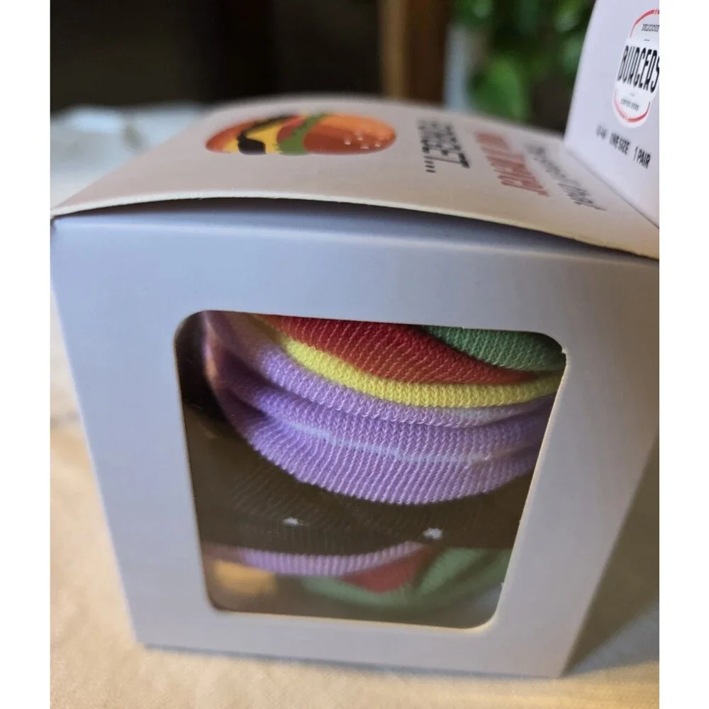 New Hamburger Box Novelty Womens Socks Burger In A Box